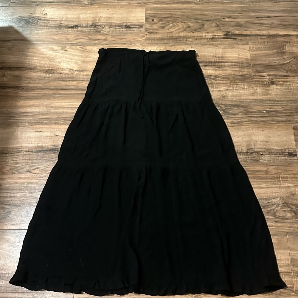 Black Tiered Maxi Skirt